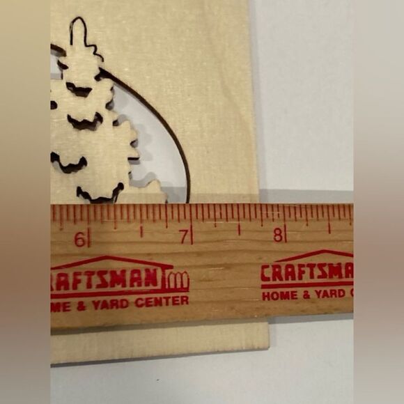 Wooden Merry Christmas Votive Candle Holder Laser Cut Lettering NEW - Picture 4 of 12